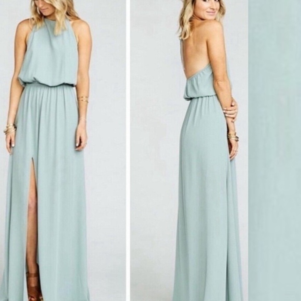 Show Me Your Mumu Halter Maxi Dress Size Medium